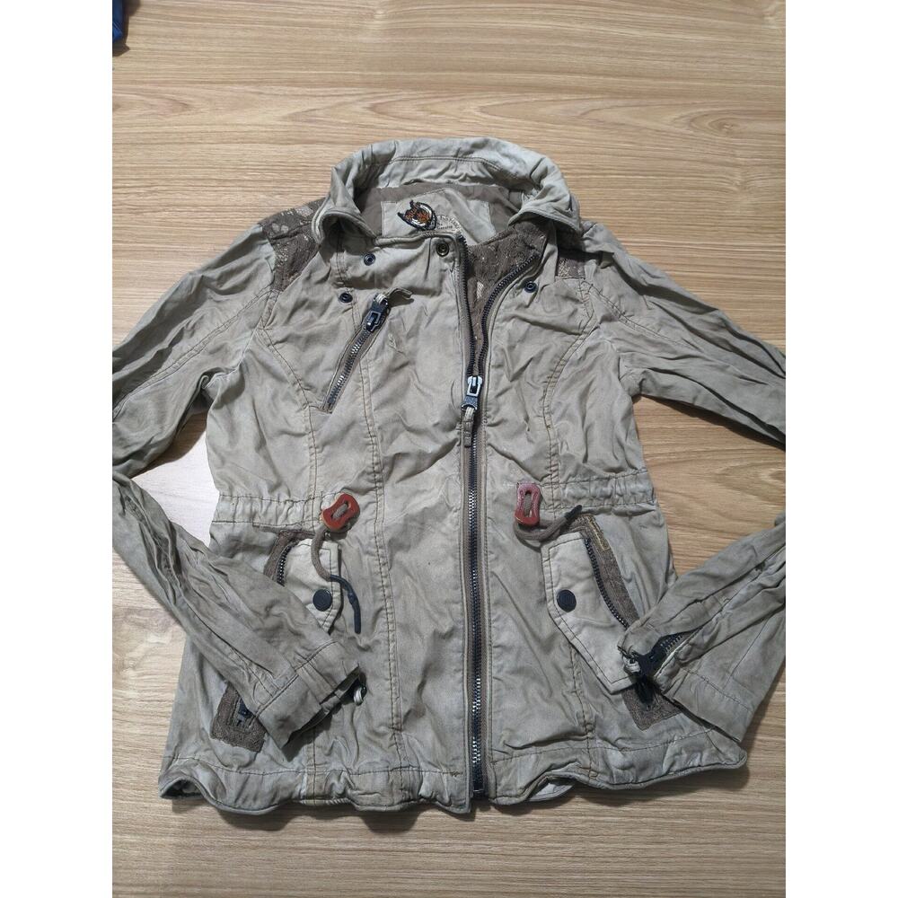 Vintage Japanese Brand Khujo Women’s Zip Up Jacket Brown Tan size M